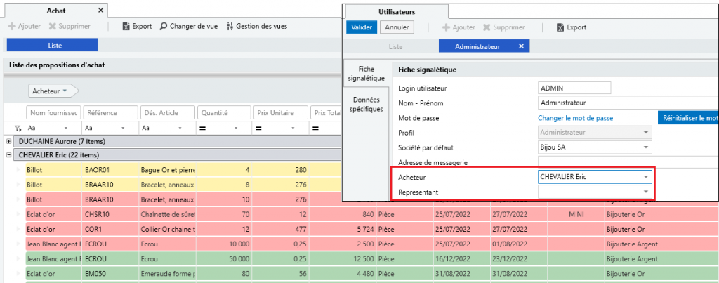 Aperçu logiciel sage 100 de production achat utilisateur 